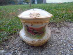 Viktorianus korabeli cukortartó vagy bonbonier porcelán majolika