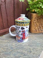 Japán porcelán, teaszűrős bögre