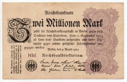 Németország 2 millió német inflációs Márka, 1923, szép