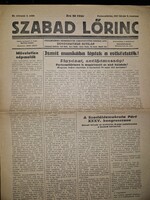 1947, a Szabad Lőrinc c. pestszentlőrinci lap egy száma