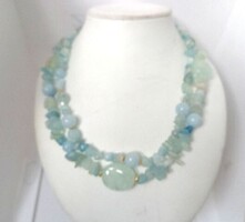 Akvamarin kétsoros nyaklánc