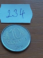 BRAZÍLIA BRASIL 10 CENTAVOS 1994  Rozsdamentes acél  234.