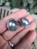 Nautilusz ezüst fülbevaló, klipsz