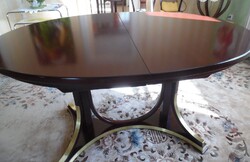 Hatalmas THONET étkező asztal, 195 cm-re húzható ki - TÖMÖR FA