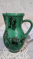 Mezőtúri népi kerámia kancsó zöld