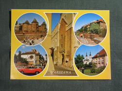 Képeslap,Lengyelország,Warszawa,Varsó,vár,kastély,templom,városi látkép,részlet, 1977-