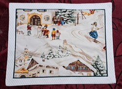 Téli jelenetes karácsonyi terítő (L5141)