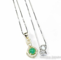 925 ezüst zöld opál nyaklánc