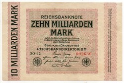 Németország 10 milliárd német inflációs Márka, 1923, szép