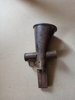 Antik Mátrai Antal és Társa R. T. Budapest Réz tűzoltó Síp/Kürt koronás "S" Monogrammal KB 1900-40