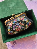 Gyönyörű vintage petit point gobelin pénztárca