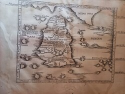 PTOLEMAIOS/L.FRIES : TAPROBANA ,SRI LANKA,CEYLON TÉRKÉP METSZET 1525 KÖRÜL. RITKA!