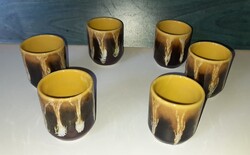 Mázas kerámia feles pohár 6 db