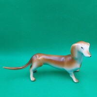 Hollóházi porcelán tacskó kutya figura