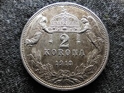 Patinásodó angyalos ezüst: Ferenc József (1848-1916) 2 Korona 1913 KB