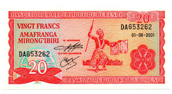 Burundi 20 Frank Bankjegy 2001 P27d