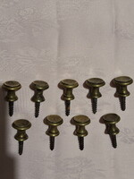 Régi réz fiókhúzó bútorhoz 9 db