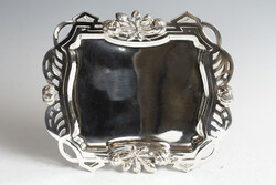 Ezüst szecessziós tálca gesztenyés díszítéssel (25-0270)