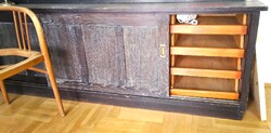 Antik polcos és fiókos tömör fa szekrény komód longboard sideboard