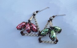 Régi gablonz  üveg karácsonyfadísz , fenyődísz