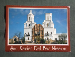 Képeslap,USA,Arizona,Tucson,San Xavier del Bac Mission,Kat. templom látkép,részlet,1990-