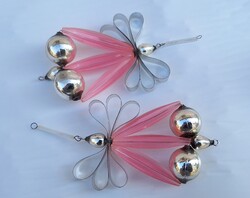 Régi gablonz  üveg karácsonyfadísz , fenyődísz