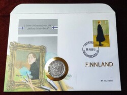 RITKASÁG! Helene Schjerfbeck 2012-es Finn numizmatikai levél – limitált platina kiadás (152/500)