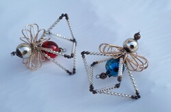 Régi gablonz  üveg karácsonyfadísz , fenyődísz