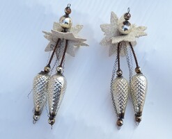 Régi gablonz  üveg karácsonyfadísz , fenyődísz