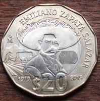 Mexikó emlék 20 peso 2019 Emiliano Zapata Salazar halálának 100. évfordulója