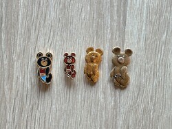 Misa maci kitűző jelvény 1980 olimpiai kabalafigura