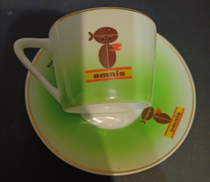 Hollóházi Omnia Füszért Szeged 1949 felirat kávés csésze