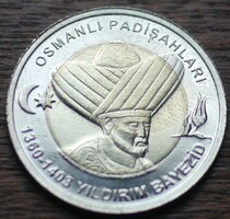 Törökország emlék 1 török font 2024 (Yildirim Bayezid)