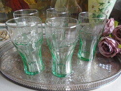Coca-colás zöld  pohár  5 db.
