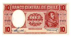 Chile 10 Peso Bankjegy 1958-1959 P120