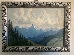 Tájkép hegyekkel .