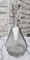 Art Deco csiszolt likörös dugós palack kiöntő ,Asztalközép Moser ? Cseh üveg