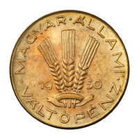 20 Fillér 1950 MÁVP ARTEX utánveret citromsárga