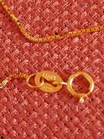 Állithatò 61cm ig Box 925 Ezüst Sárga Aranyozásù Olasz Nyaklánc