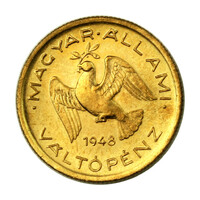 10 Fillér 1948 MÁVP ARTEX utánveret citromsárga