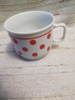 Zsolnay porcelán piros pöttyös bögre