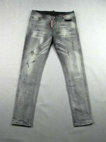 ÚJ! EREDETI DSQUARED2 (W34 - M / L - 50) FÉRFI SZÜRKE SZTRECCSES FARMERNADRÁG