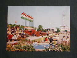 Képeslap,Csehország,Brno,mezőgazdasági vásár,magyar pavilon,Toldi traktor,kombájn látkép,1964-