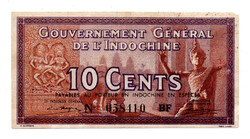 Francia Indokína 10 Cent Bankjegy 1939 P85c