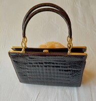 Vintage krokodilbőr retikül, kézitáska