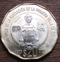 Mexikó emlék 20 peso 2023 Colima alapításának 500. évfordulója
