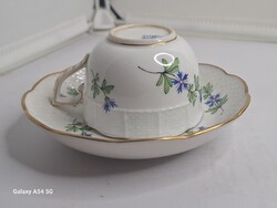 Ritka Antik Ó Herendi csésze + tányér talán "rokály" minta