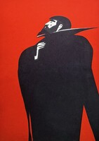 Kass János: Kékszakállú (szitanyomat) A kékszakállú herceg vára, Bartók Béla operája