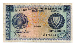 Ciprus 250 Mil Bankjegy 1982 P41c