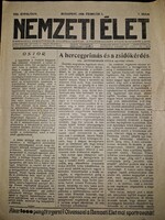 1928, Nemzeti Élet, antiszemita, fajvédő, nemzetvédelmi lap egy száma, ritka